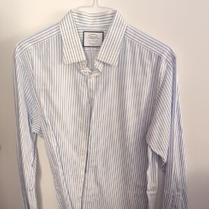 Charles Tyrwhitt White and Blue Striped Dress Shirt